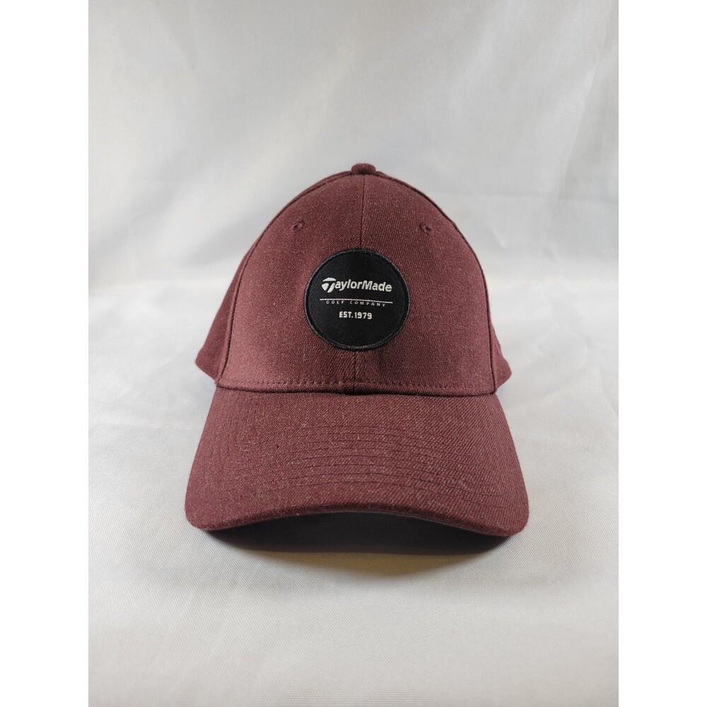 New Era TaylorMade Golf Logo Patch Fitted Ball Cap Hat Size Small/Medium Maroon